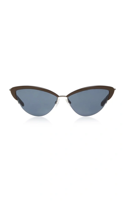 Kate Young Ally Cat-eye Acetate And Stainless-steel Sunglasses In Neutral