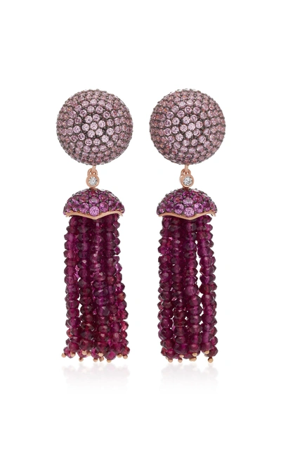 Anabela Chan Rose Bauble 18k Rose Gold Vermeil Multi-stone Earrings In Pink