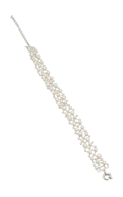 Anabela Chan Constellation 18k White Gold Vermeil Diamond And Pearl Choker