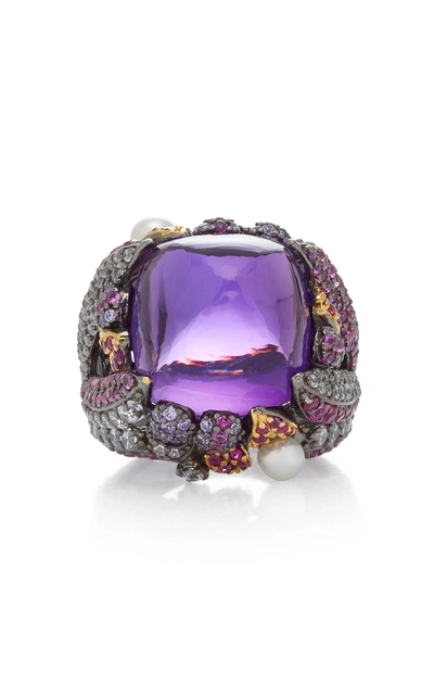 Anabela Chan Sugarloaf Berry 18k Gold Vermeil Multi-stone Ring In Purple