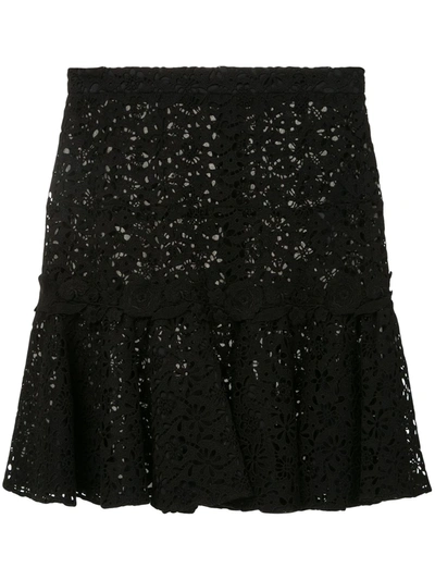 Giambattista Valli Embroidered Middle Skirt In Black