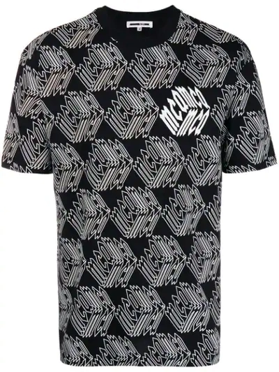 Mcq By Alexander Mcqueen Mcq Alexander Mcqueen Black And White Long Sleeve All Over Mcq Cube T-shirt