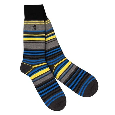 London Sock Company Soho Stripe Golden Sq.