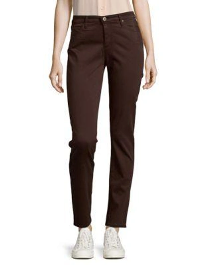 Ag Prima Sateen Cigarette Skinny Jeans In Bdx Bordeaux