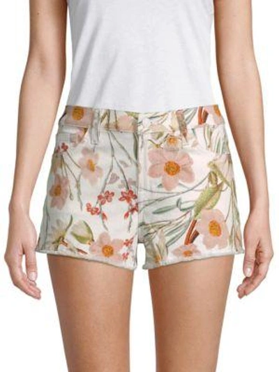 7 For All Mankind Floral Cut-off Shorts In Spring Tropical