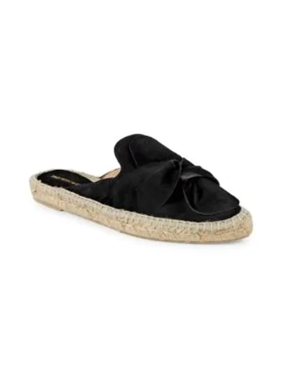 Saks Fifth Avenue Suede Espadrille Mules In Black