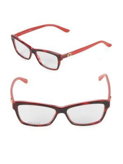 Gucci 52mm Square Optical Glasses In Red