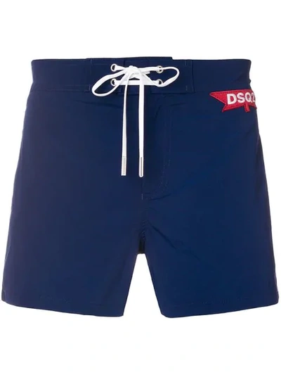 Dsquared2 Logo Patch Swim Shorts In 300