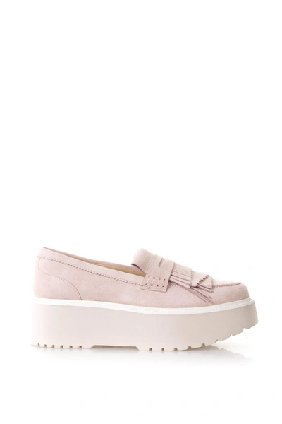 Hogan Pink Route H355 Loafers In Leather