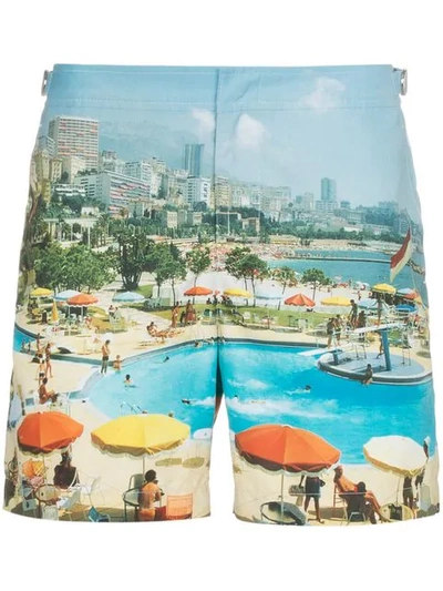 Orlebar Brown Bulldog Monte Carlo Print Swim Shorts In Multi-colour