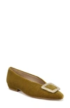 Sam Edelman Janina Pointed Toe Flat Chartreuse In Green