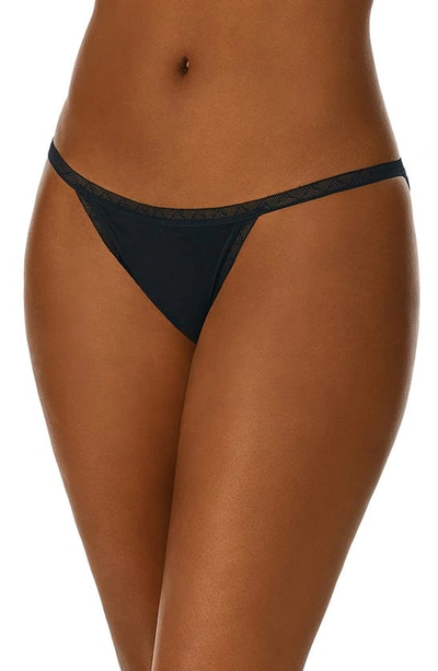 On Gossamer Cabana Cotton String Bikini In Black