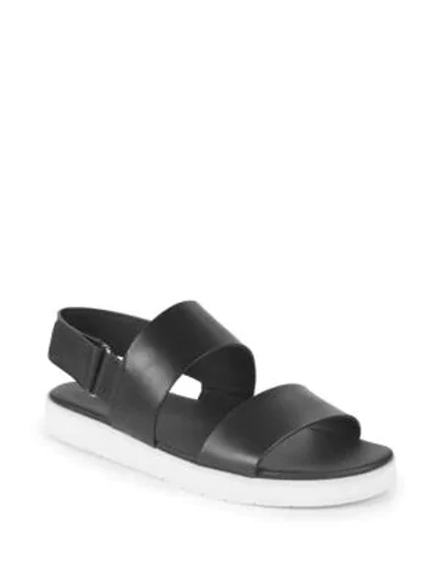 Vince Brennen Leather Sandals In Black