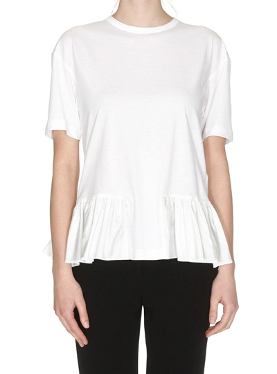 Stella Mccartney Ruffle T-shirt In Pure White Colourway