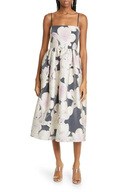 Stine Goya Anny Floral Jacquard Metallic Dress In Jasmine Pink