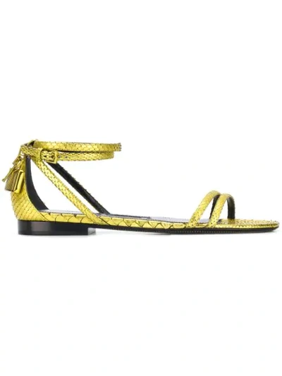 Tom Ford Ankle Strap Sandals In Yellow & Orange