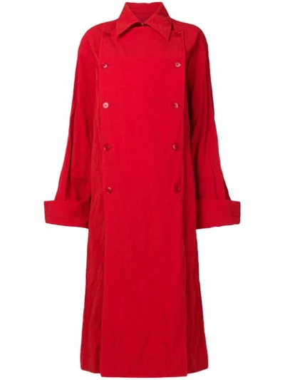 Ports 1961 Oversized Trench Coat - Red