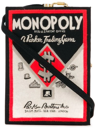 Olympia Le-tan Monopoly Parker Bros Trading Game Box Clutch Bag In Black