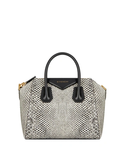Givenchy Antigona Small Snakeskin Satchel Bag In Neutral Pattern