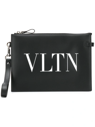 Valentino Garavani Valentino Logo Clutch Bag - 黑色 In Black