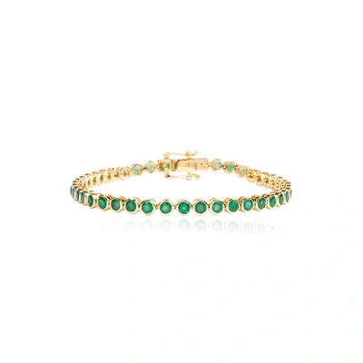 The Lovery Emerald Bezel Bracelet In Green