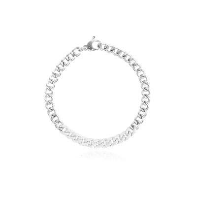 The Lovery Diamond Cuban Link Bracelet In Silver