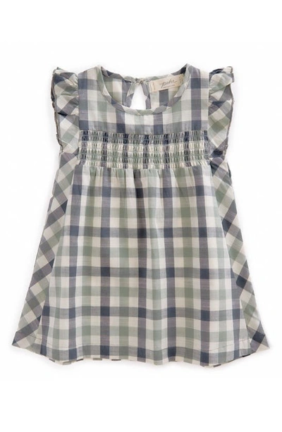 Pehr Babies' Checkmate Organic Cotton Dress In Green
