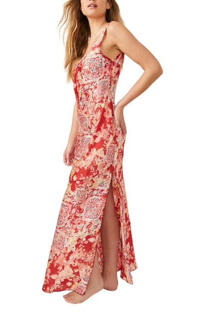 Free People Worth The Wait Floral Maxi Dress In Apple Combo