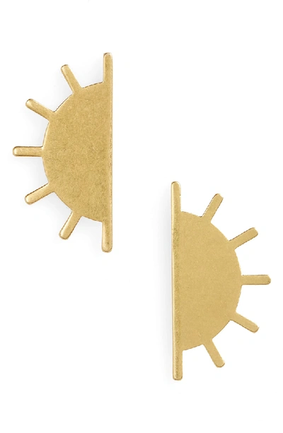 Madewell Sunset Post Earrings In Vintage Gold