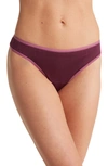 Hanky Panky Movecalm Natural Rise Thong In Dreid Cherry/ Damson Plum