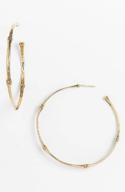 John Hardy Bamboo 18k Yellow Gold Large Hoop Earrings