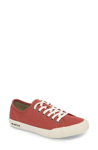 Seavees Women's Monterey Sneaker Standard Sneaker In Red Ochre Cotton Canvas