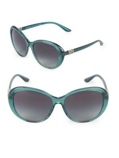 Versace 57mm Oversized Sunglasses In Green