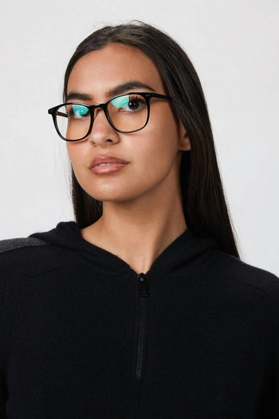 Baxter Blue Clark Eyeglass In Gloss Black In Red