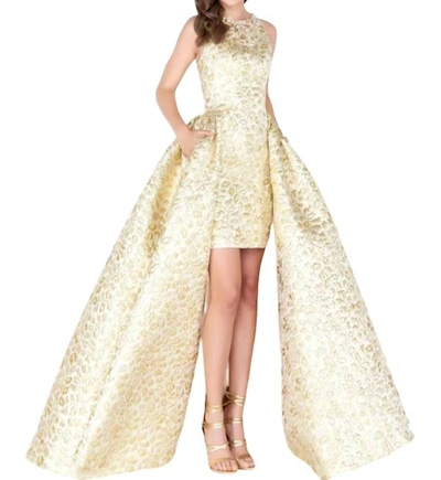 Mac Duggal High Low Gown In Gold