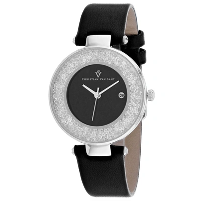 Christian Van Sant Women's Black Dial Watch In Silver