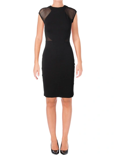 French Connection Womens Mesh Inset Sheath Cocktail Dress In Black