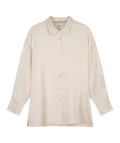 Esqualo Women's Alma Satin Blouse In Off White
