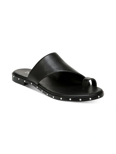 Bar Iii Hattiep Womens Toe Loop Asymetric Slide Sandals In Black