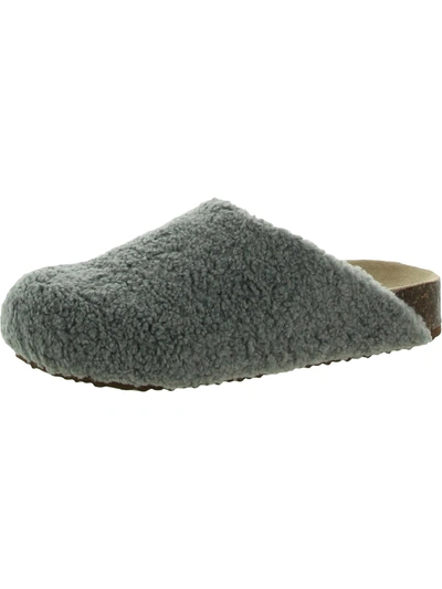 Steve Madden Vesa Womens Faux Fur Mules In Grey