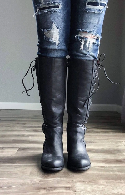 Volatile Untraveled Roads Tall Boots In Black Multi