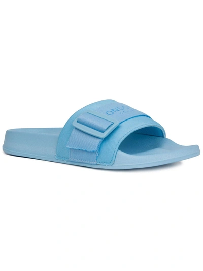 London Fog Skyden Womens Pool Casual Pool Slides In Blue