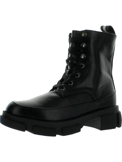 Bcbgeneration Ander Womens Pull On Ankle Combat & Lace-up Boots In Black