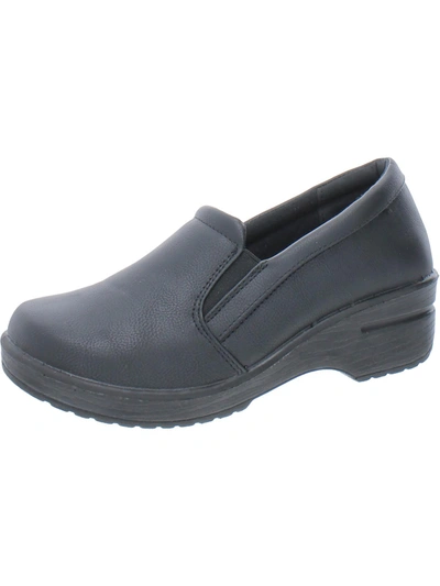 Easy Works By Easy Street Leeza Womens Faux Leather Work Clogs In Grey