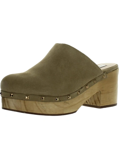 Steve Madden Brooklyn-1 Womens Studded Clogs In Brown