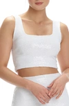 Commando Sequin Crop Top In White
