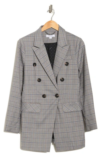 Belle & Bloom Too Cool For Work Plaid Blazer In Charcoal