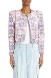 Isabel Marant Graphic-print Cropped Jacket In Ecru