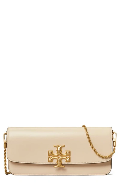 Tory Burch Eleanor Leather Clutch In New Cream