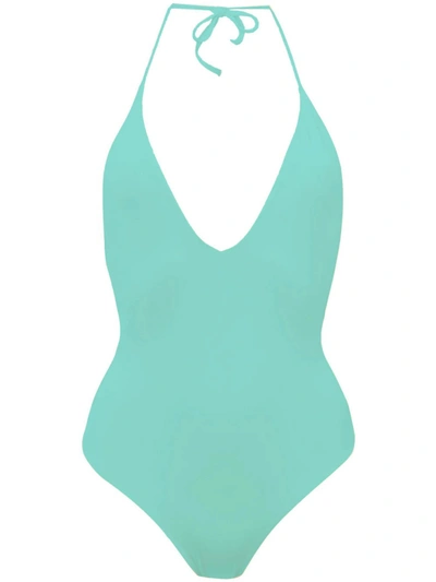 Onia Women's Nina Halter Strap One-piece In Aqua Sea In Multi